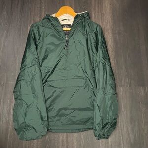 Charles River Apparel Green Fleece-Lined Anorak Windbreaker | L